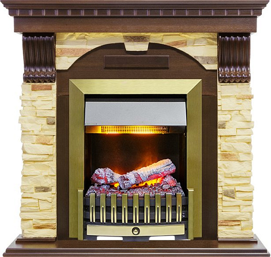 Dimplex Dublin очаг Danville Antique Brass FB2 темный дуб/сланец угловой_0